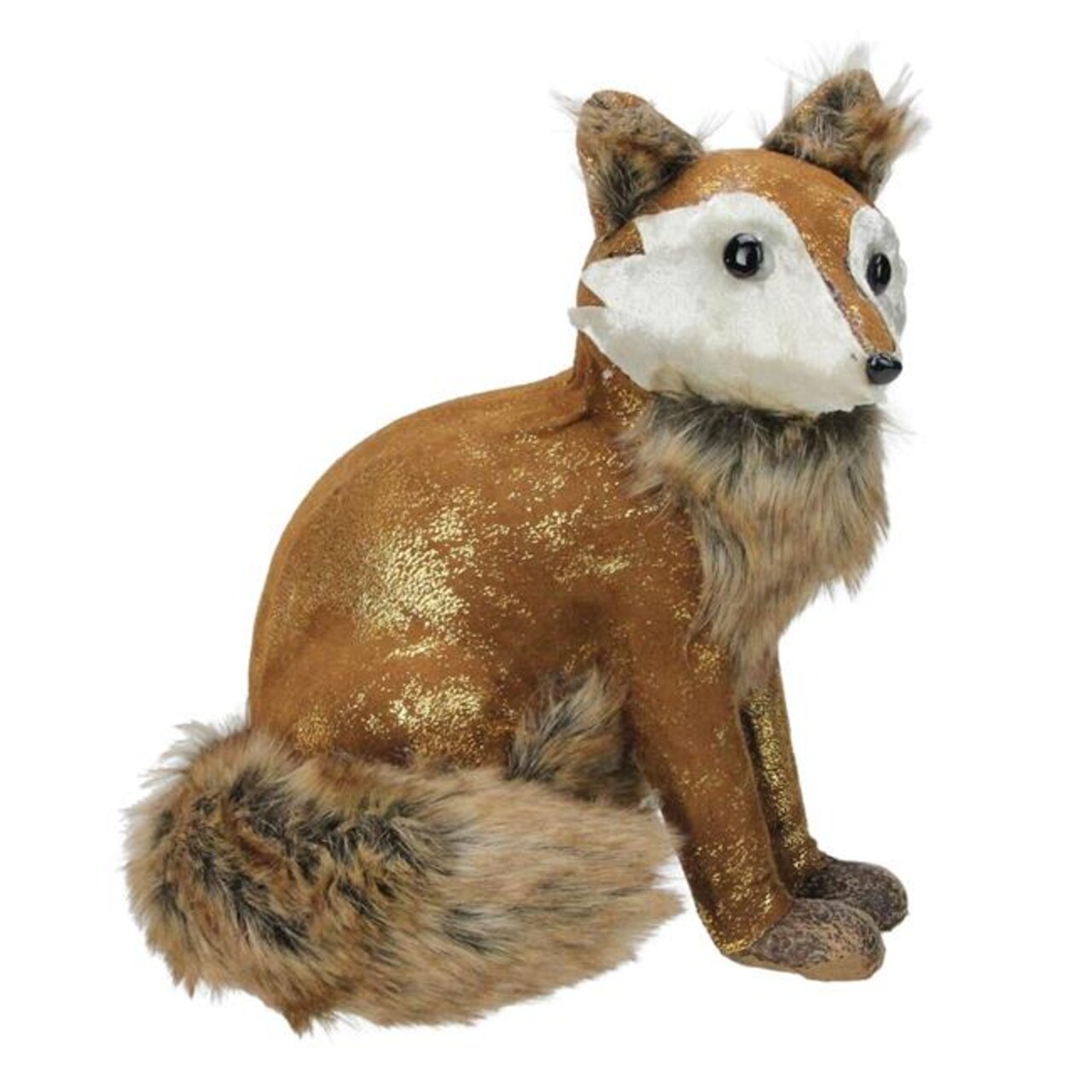 Northlight 32913476 10.25 in. Plush Brown Sitting Fox Figure Animal Decoration